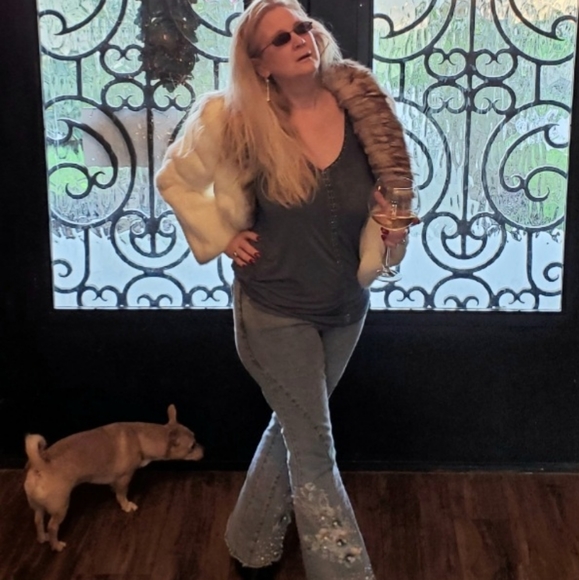 Soft, Ivory Rabbit Fur Coat w/Fox Collar - Picture 15 of 16